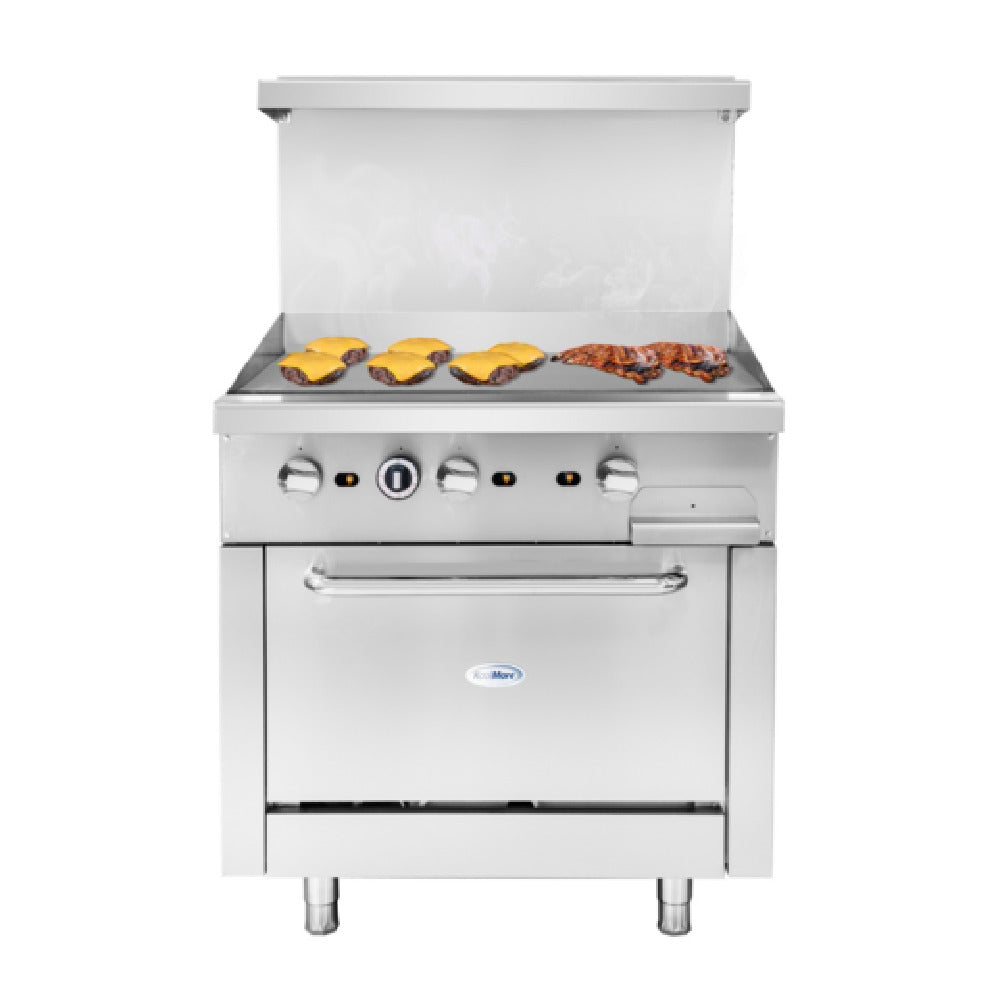 Koolmore KM-CRG36G-NG Commercial Range 36"W (3) 30000 BTU Open-top Burners
