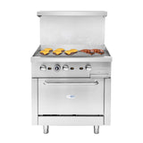 Koolmore KM-CRG36G-NG Commercial Range 36"W (3) 30000 BTU Open-top Burners
