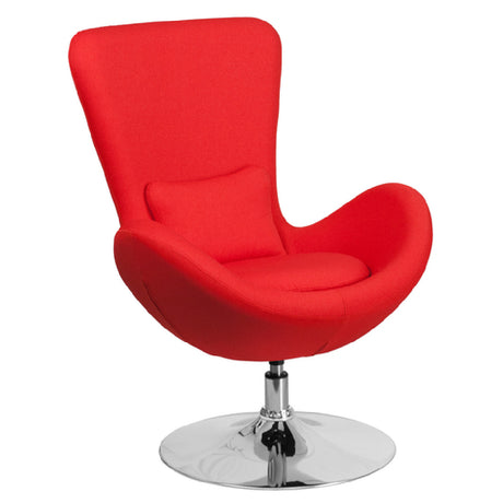 Flash Furniture CH-162430-RED-FAB-GG Egg Series Swivel Reception/Lounge/Side Chair