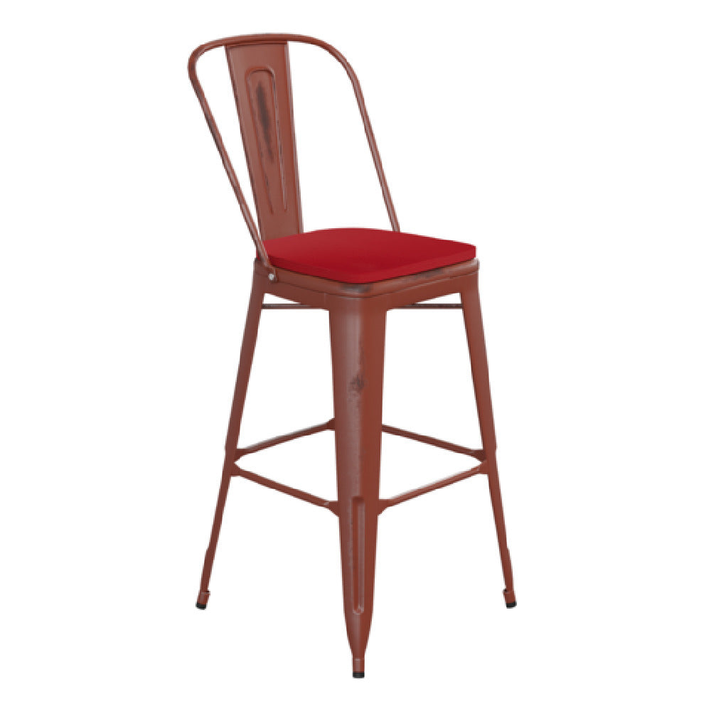 Flash Furniture ET-3534-30-RD-PL1R-GG Carly Bar Stool 500 Lb. Weight Capacity