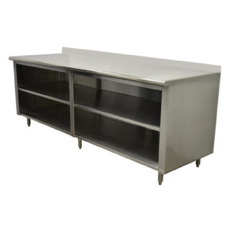 Advance Tabco EEK-SS-247M Special Value Economy Work Table 84"W X 24"D Open Front Cabinet Base With Mid-shelf