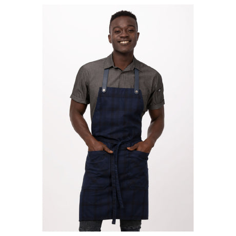 Chef Works ABR01NAV0 Olympia Bib Apron 32"L X 36-1/2"W Adjustable/removable Neck Strap (sold Separately)