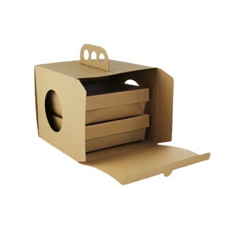PacknWood CDP176KRAY5 - VIP Meal Kit, Includes: (200) 210CDP176 Paper Lunch Box, And (500) 210KRAYB155 Square Paper Box With Window
