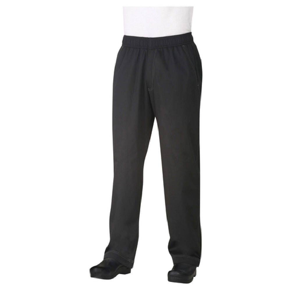 Chef Works CVBP-BLK-XS Baggy Pants Cool Vent™ Inserts On Side Seam And Back Of Knee