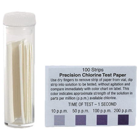 Royal Industries TEST STRIP Chlorine Sanitizing Test Strips (100 Strips Each Per Tube)