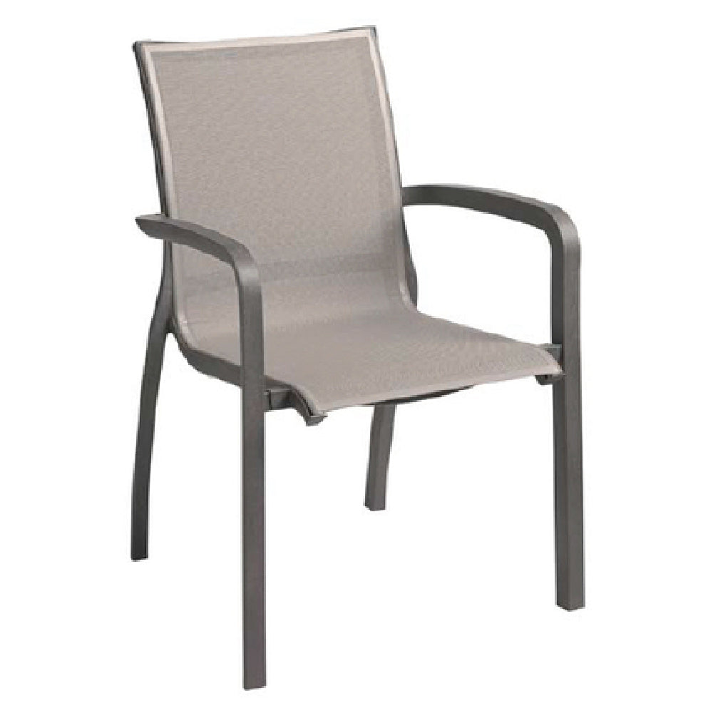 Grosfillex UT646288 Sunset Stacking Armchair Designed For Outdoor Use Textilene Fabric Sling