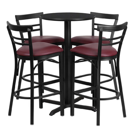 Flash Furniture HDBF1037-GG Table And Bar Stool Set Includes (1) 24" Dia. X 42"H Table