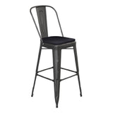 Flash Furniture ET-3534-30-BK-PL1B-GG Carly Bar Stool 500 Lb. Weight Capacity