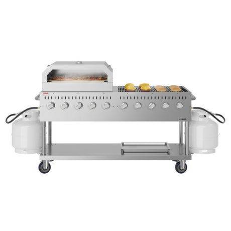 Koolmore CGKIT7-P36 Commercial Outdoor Grill 72-2/5"W X 23-1/5"D X 46-1/5"H (10) Burner