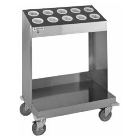 Atlas Metal TC-2-S Tray & Silver Cart Two Stack With Cylinder Type Silver Dispensers