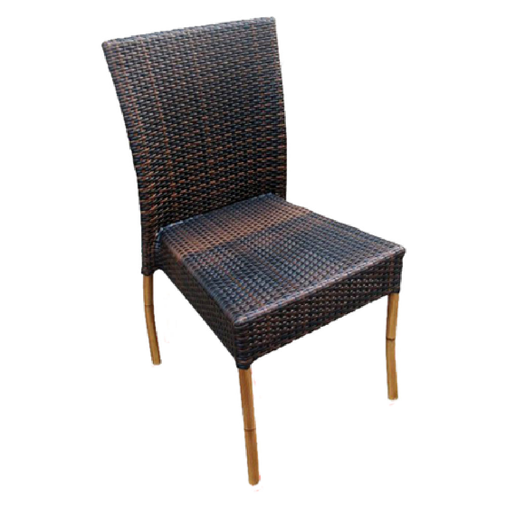 JMC Furniture ALVARADO CHAIR Alvarado Side Chair Outdoor Use Synthetic Espresso Weave Seat And Back