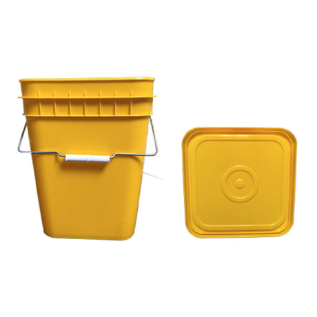 Buccaneer Container Corp 2006512070 (Buccaneer) Square Bucket With Yellow Lid Yellow (4) Gallon (custom Printed) (6 Each Per Case)