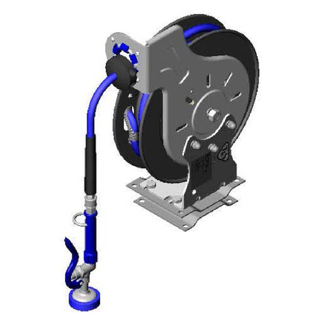 T&S Brass B-7232-01-PPB Hose Reel Assembly Wall-mount Open Epoxy Coated Hose Reel With 3/8" X 35' Heavy-duty Non-marking Hose