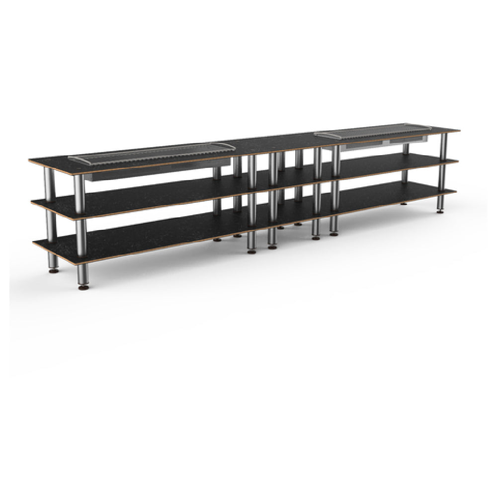 Steelite MGCMLD04MSXF Mogogo Buffet Solutions Modular Double Heat Buffet Table