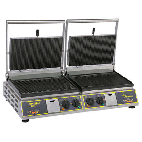 Equipex DIABLO PREMIUM_GTB Roller Grill Panini Grill Cast Iron Grooved Top & Grooved Bottom Griddle Plates