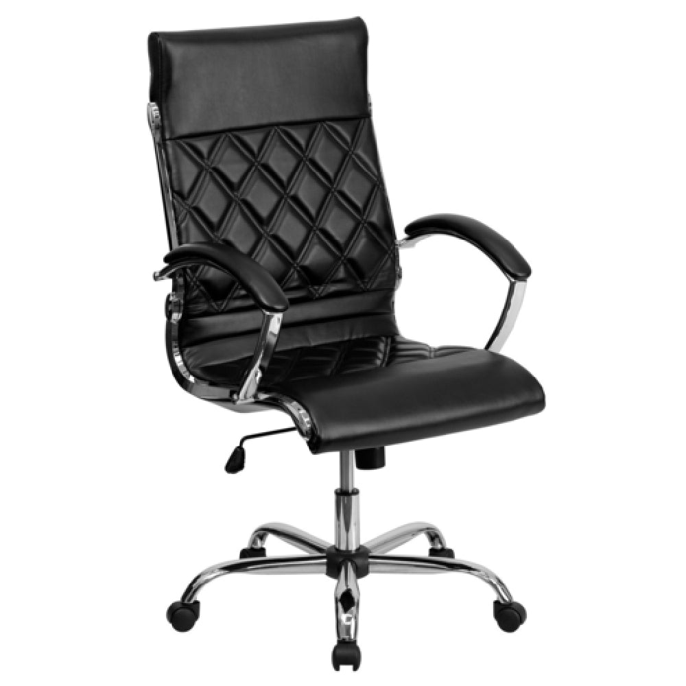 Flash Furniture GO-1297H-HIGH-BK-GG Designer Executive Swivel Office Chair 43" To 46-1/2" Adjustable Height