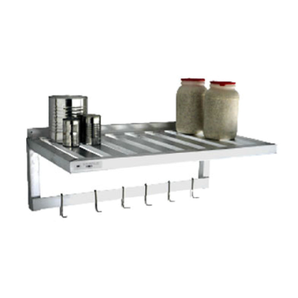 New Age Industrial 1121PR Shelf With Pot Rack Wall-mounted