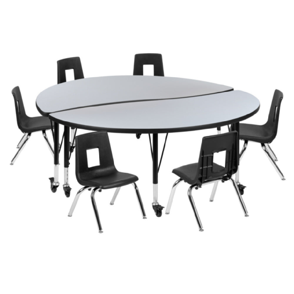 Flash Furniture XU-GRP-14CH-A60-HCIRC-GY-T-P-CAS-GG Emmy Activity Table And Chair Set