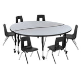 Flash Furniture XU-GRP-14CH-A60-HCIRC-GY-T-P-CAS-GG Emmy Activity Table And Chair Set