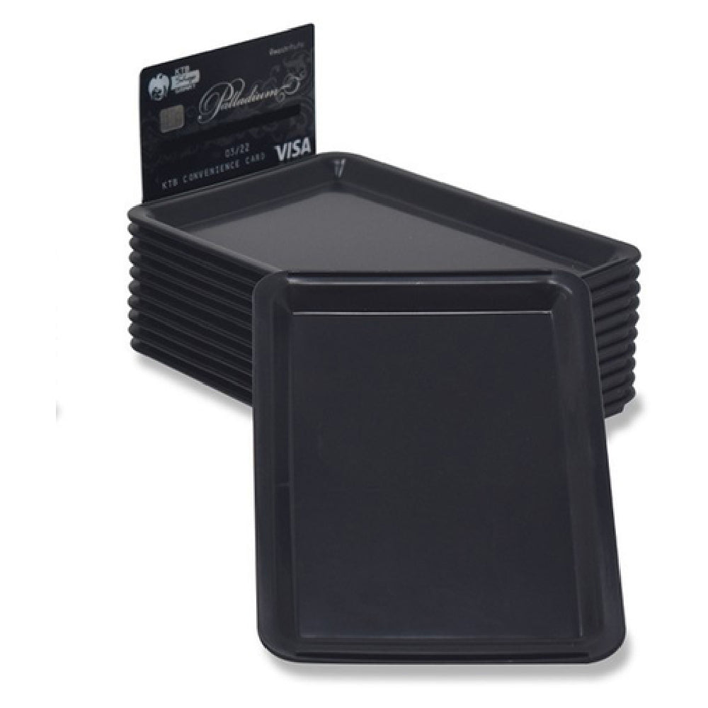 Spill-Stop 7212-2 Black 4-inch X 6-inch Tip Tray. Each Tray Has A Slot To Hold A Credit Card Vertically. Packed One Dozen Per Inner Box