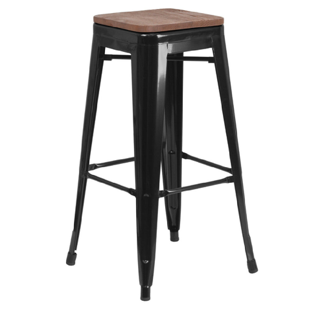 Flash Furniture CH-31320-30-BK-WD-GG Bar Stool 500 Lb. Weight Capacity Backless