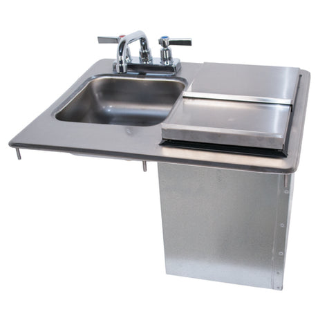 Advance Tabco D-24-SIBL Drop-In Hand Sink With Ice Bin 21"W X 18"D Overall 9"W X 9"D Front-to-back X 4" Deep Sink Bowl