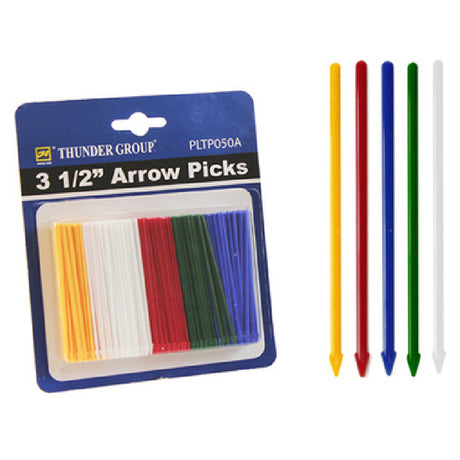 Thunder Group PLTP050A Arrow Picks 3-1/2" Assorted Color (500 Per Pack) (24 Packs Minimum Order)