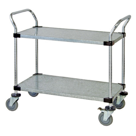 Quantum WRSC-2436-2SS Utility Cart 36"W X 24"D X 37-1/2"H (2) Solid Shelves