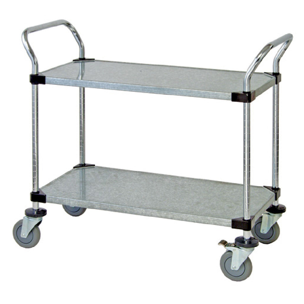 Quantum WRSC-1836SS-2S Utility Cart 36"W X 18"D X 37-1/2"H (1) Wire Shelf