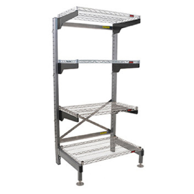 Eagle Q2166V76-4 Q-LEVER Cantilever Shelving Unit 4-tier 70"W X 26"D X 76"H Overall Size