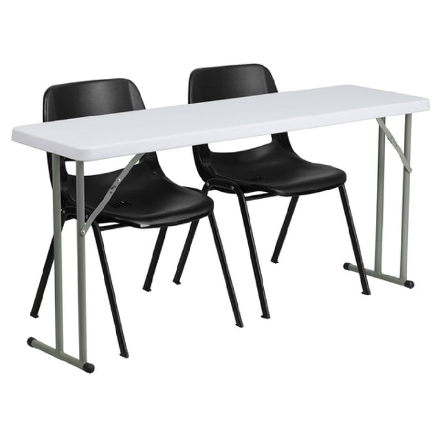 Flash Furniture RB-1860-2-GG Folding Training Table And Chair Set Includes (1) 60"W X 18"D X 29"H Folding Table