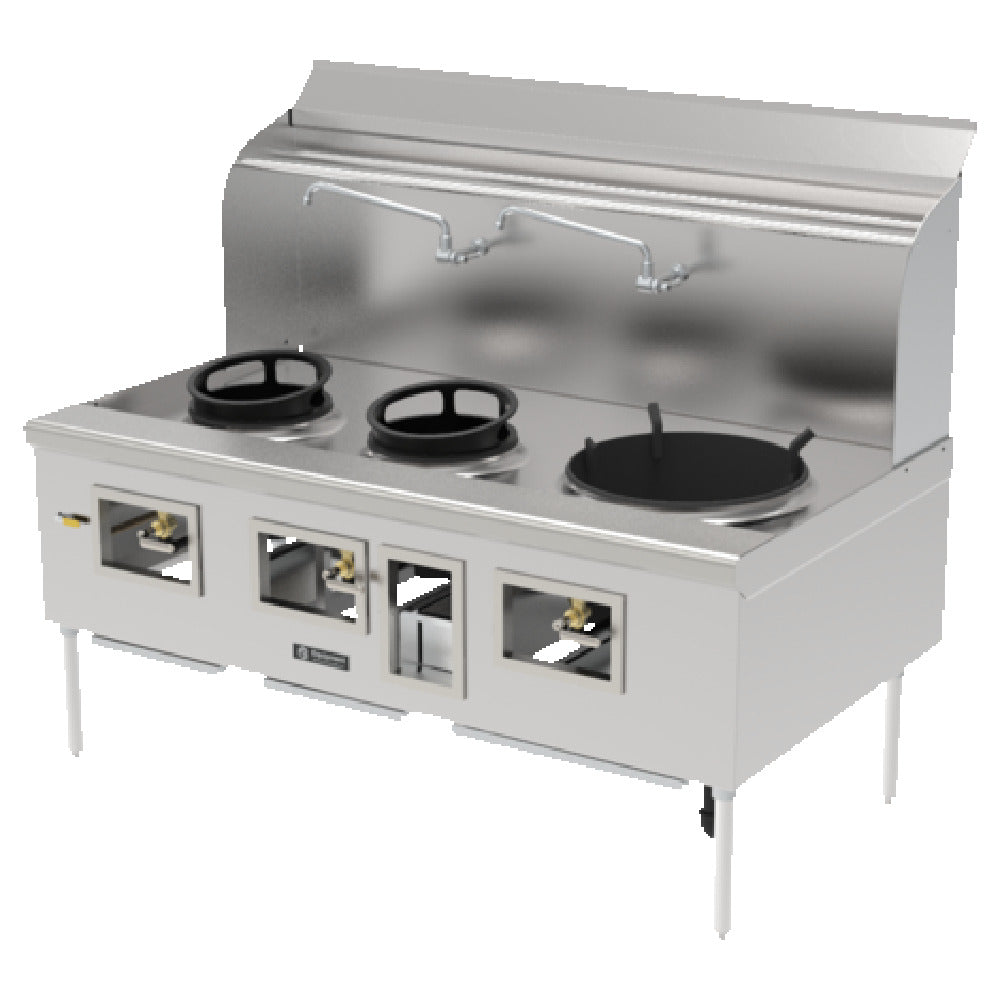 GSW USA ARE-3-13-13-20 Chinese Wok Range (2) 13" (1) 20" Hole/burner (right Side)