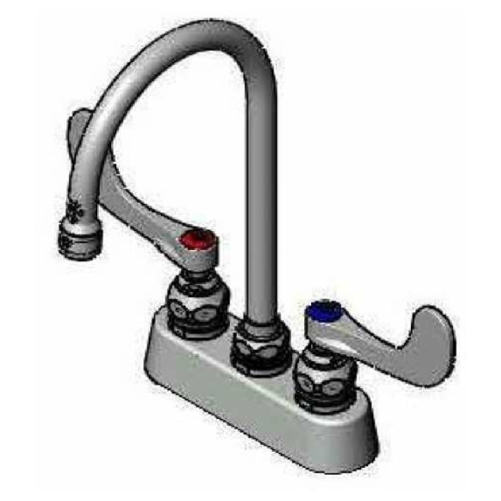 T&S Brass B-1140-WH4 Workboard Mixing Faucet Deck Mount 3-1/2" Centers