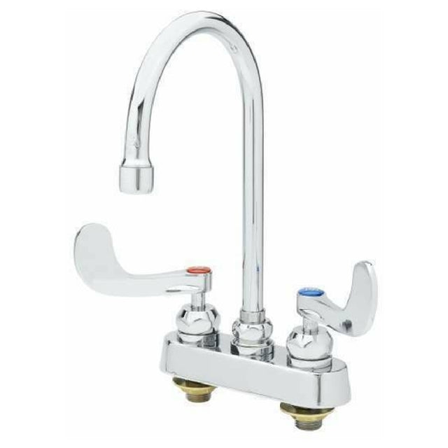 T&S Brass B-1141-04-CR Workboard Mixing Faucet 4" Deck Mount Mixing Faucet With Chrome Plated Brass Body