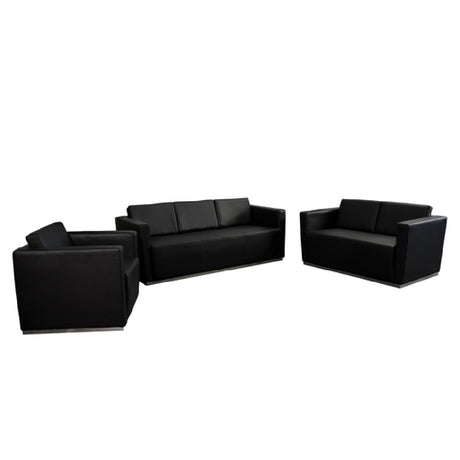 Flash Furniture ZB-TRINITY-8094-SET-BK-GG Hercules Trinity Series Reception Set