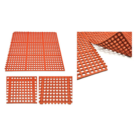 Omcan 39768 (39768) Multi-Purpose Anti-Fatigue Mat 36" X 36" X 3/8" Interlocking Edges