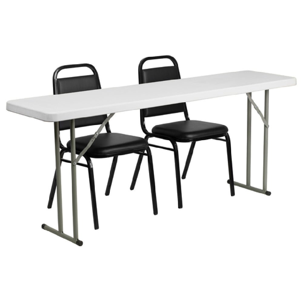 Flash Furniture RB-1872-2-GG Folding Training Table And Chair Set Includes (1) 72"W X 18"D X 29"H Folding Table