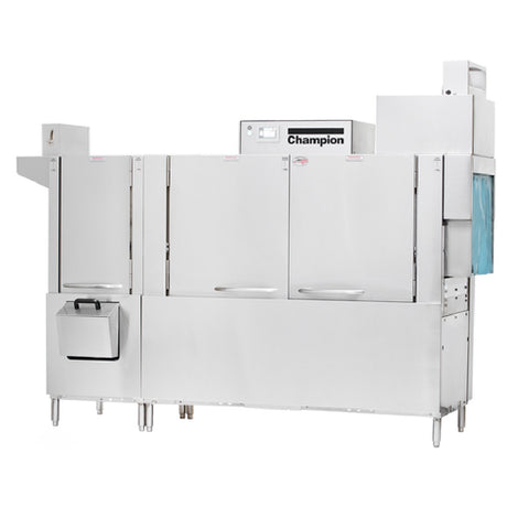 Champion 86 PRO-FF-HR Pro Series Conveyor Dishwasher 86"W (64" Two Tank + 22" Front Feed Prewash Standard With Vent Stack)