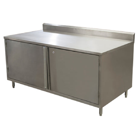 BK Resources CSTR5-3672HL Work Table Cabinet Base With Hinged Doors & Locks 72"W X 36"D X 39-3/4"H Overall Size