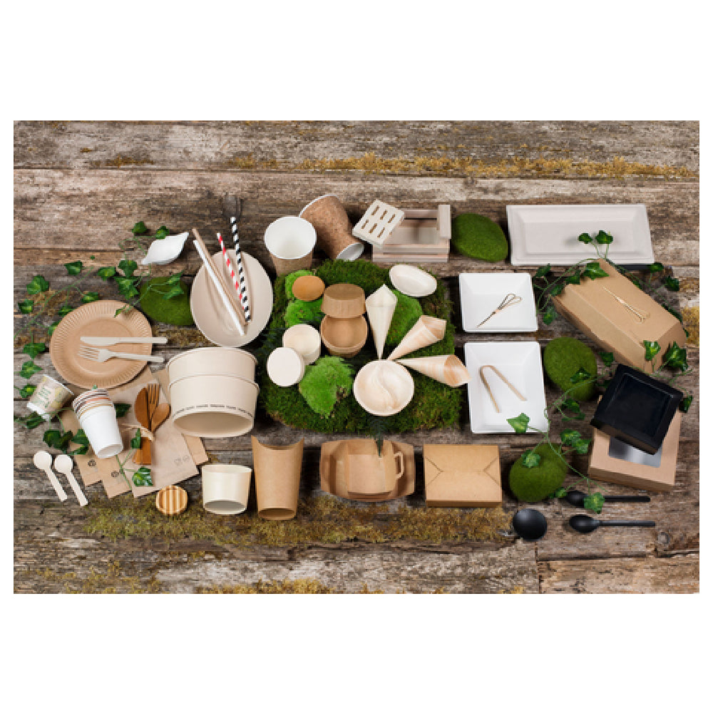 PacknWood 210BIO3K - Grab & Go Meal Box, 50 Oz., 8.25" X 6.25" X 2.6"