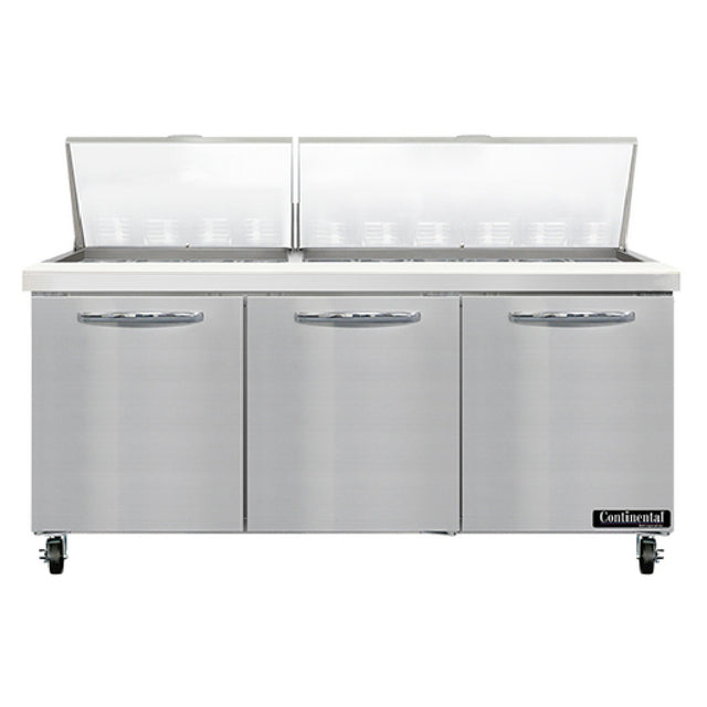 Continental Refrigerator SW72N30M Mighty Top Sandwich Unit 72"W 20.6 Cu Ft Capacity
