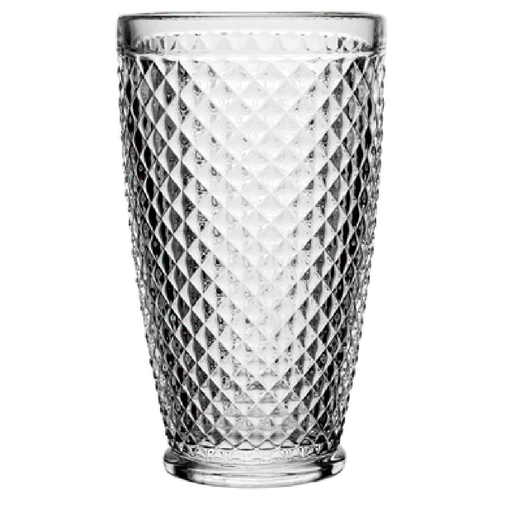 Steelite 6446BW007 Cooler Glass 14-7/8 Oz. (H 5-3/4" M 3-3/8" T 3-3/8" B 2-1/4") Faceted Embossment