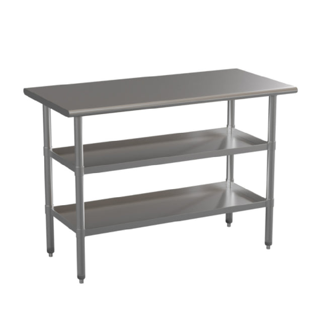 Flash Furniture NH-WT-GU-2448-GG Hogan Stainless Steel 18 Gauge Work Table With 2 Undershelves NSF Certified 48"W X 24"D X 34.5"H