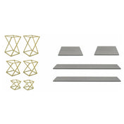 FOH BST031MUM28 Buffet Essentials Twist Smoke Bamboo On Matte Brass Includes Two BRI005GOI28 Twist Risers Set Of 3 Matte Brass