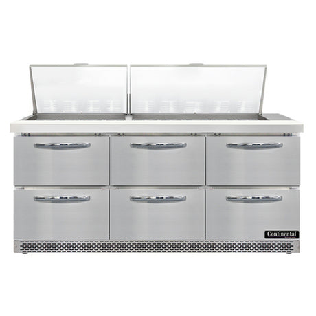 Continental Refrigerator SW72N27M-FB-D Mighty Top Sandwich Unit Front Breather