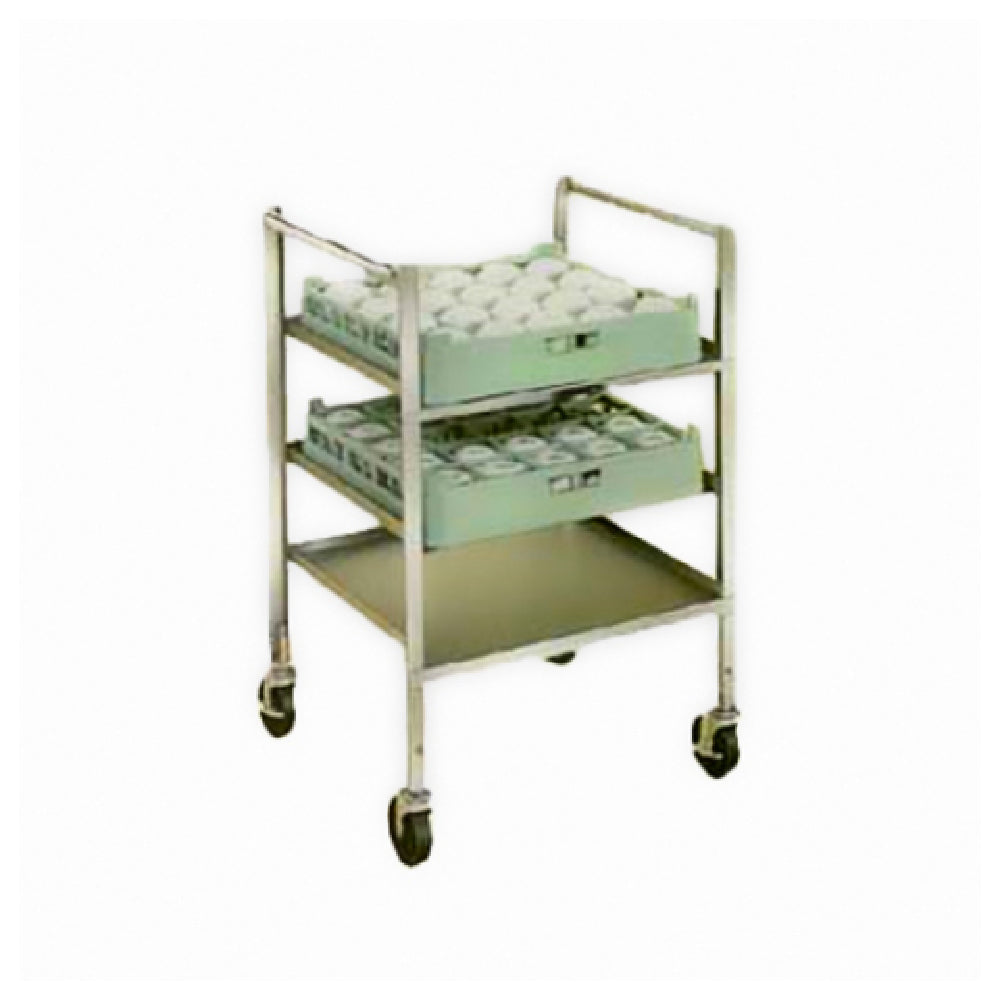 Lakeside 197 Glass & Cup Rack Transport Cart (1) Solid Shelf (2) Sets Of Angle Glides