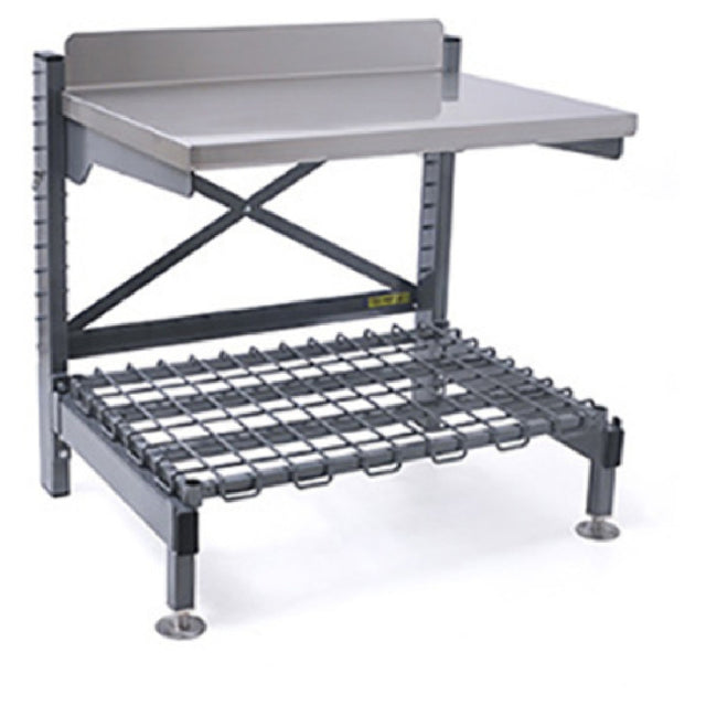 Eagle Q2454VG36-WS Q-LEVER Worktable With Storage Shelf Includes: 54"W X 24"D 14/304 Stainless Steel Table Top With 4-1/2"H Backsplash