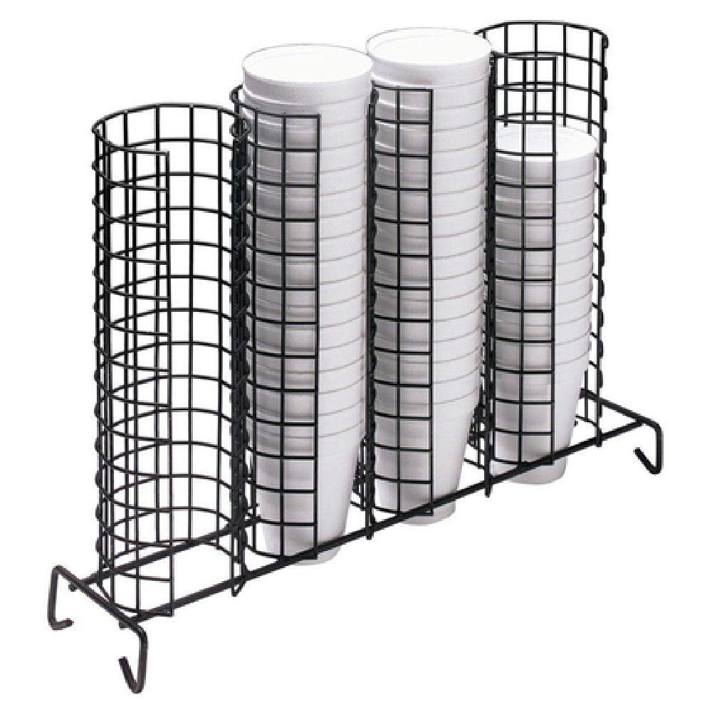 Hubert 36623 - Cup & Lid Dispenser/Rack, 4-compartment, 17" X 4" X 12-1/2"H