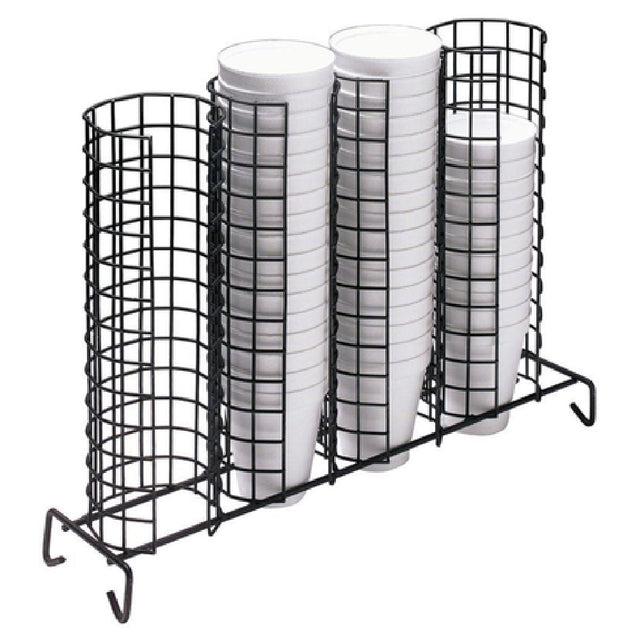 Hubert 36623 - Cup & Lid Dispenser/Rack, 4-compartment, 17" X 4" X 12-1/2"H