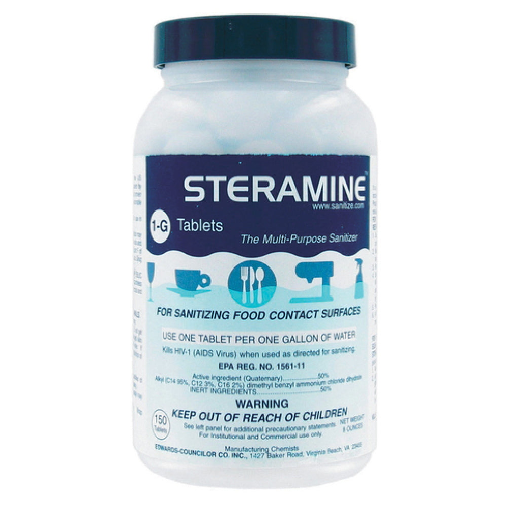 Spill-Stop 1175-0 Steramine™ Tablets For Sanitizing Food Contact Surfaces Use (1) Tablet Per Gallon Of Water